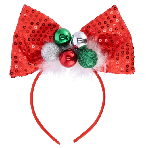 Santa's Choice Headband with Baubles and Bow