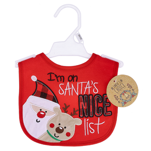 Santa's Choice Nice List Baby Bib