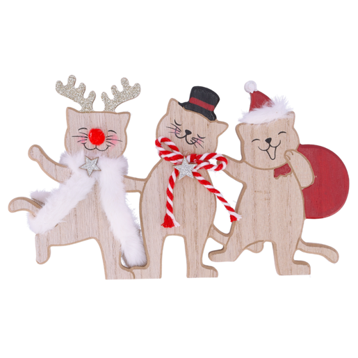 Santa's Choice Wooden Cats 3 Piece