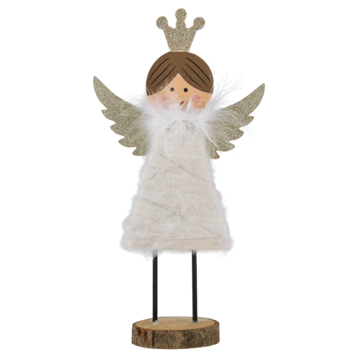 Santa's Choice White Wooden Angel 27cm