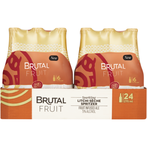 Brutal Fruit Litchi Séche Sparkling Spritzer Bottles 24 x 275ml 