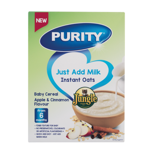 PURITY From 6 Months Apple & Cinnamon Flavour Instant Oats Baby Cereal 250g
