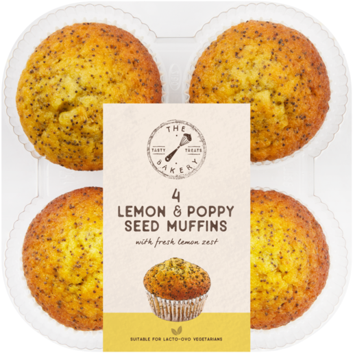 The Bakery Lemon & Poppy Seed Muffins 4 Pack