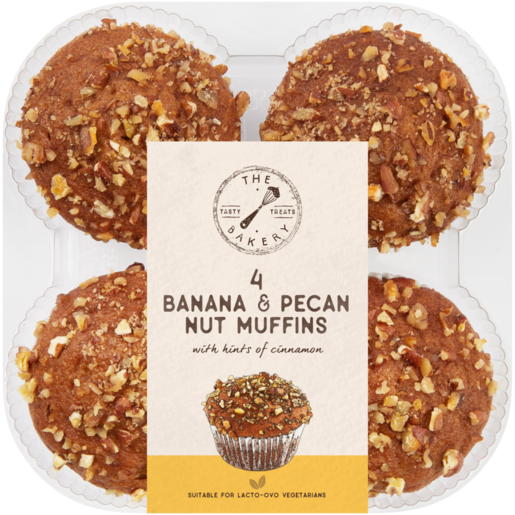 The Bakery Banana & Pecan Nut Muffins 4 Pack
