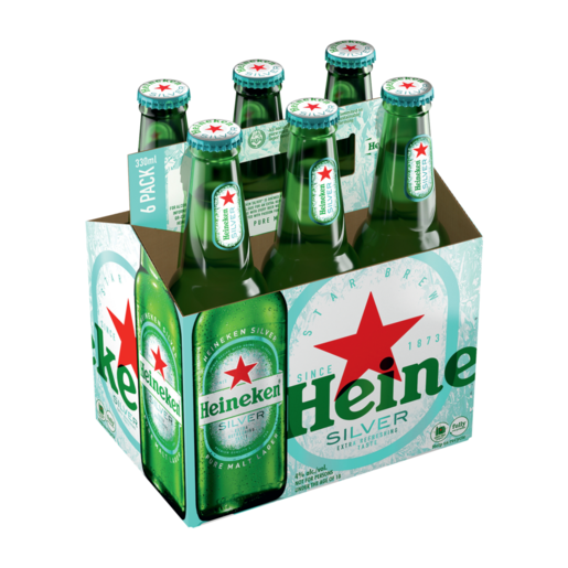 Heineken Silver Beer Bottles 6 x 330ml