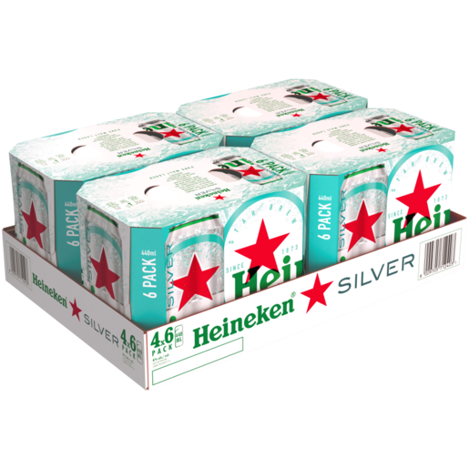 Heineken Silver Beer Cans 24 x 440ml