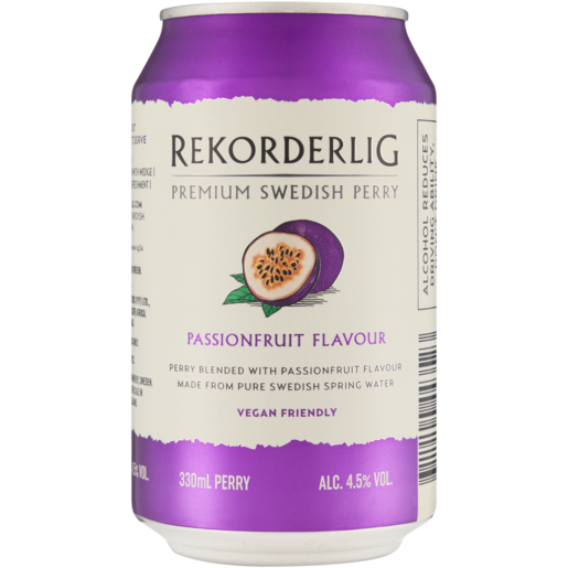Rekorderlig Passionfruit Flavour Premium Swedish Perry Can 330ml
