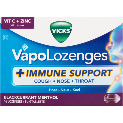 Vicks VapoLozenges Blackcurrant Menthol Immune Support Lozenges 16 Pack