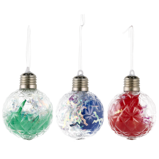Santa's Choice Light & Feather LED Tree Bauble ( Assorted Item - Supplied At Random)