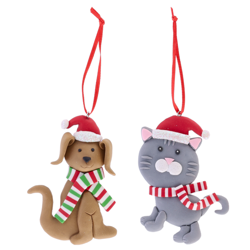 Santa's Choice Multicolour Clay Pet Christmas Tree Decorations (Assorted Item - Supplied At r-Random)