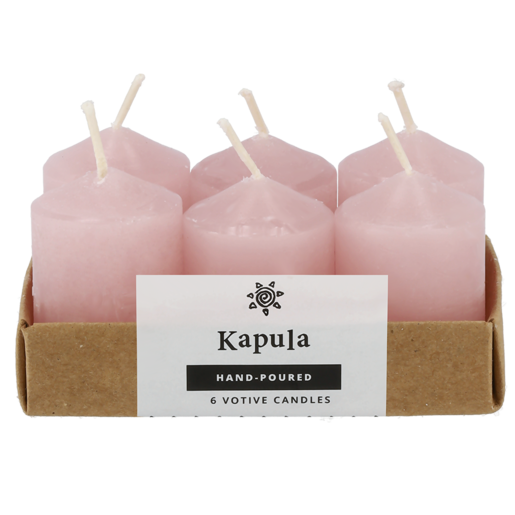 Kapula Pink Frost Hand Poured Votive Candle 6 Pack