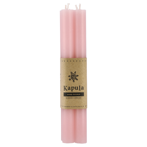 Kapula Pink Frost Hand Poured Dinner Candle 23cm