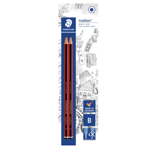 Staedtler Tradition Black and White B Pencils 2 Pack