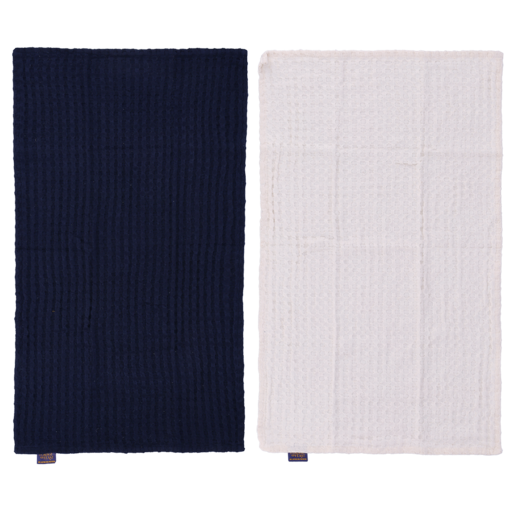 Forage And Feast Waffle Weave Kitchen Cloths 40x70cm 2 Pack (Assorted Item - Supplied At Random)
