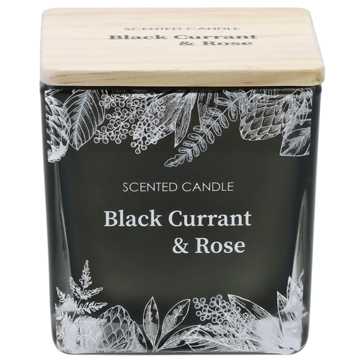 Black Current & Rose Scented Square Candle 8x8cm