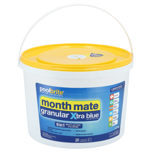 PoolBrite Month Mate Granular Xtra Blue 4.5kg (6-in-1 Multi-Action Chlorine)