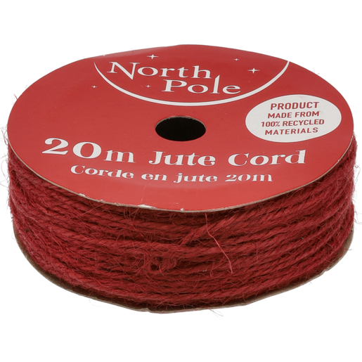 North Pole Jute Cord Red 20m