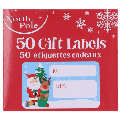 North Pole Christmas Gift Labels Box of 50