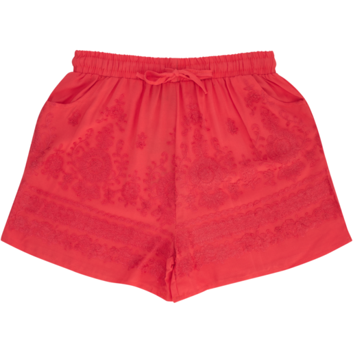Ladies Coral Embroidered Shorts Size S-XXL | Shorts | Adult Clothing ...