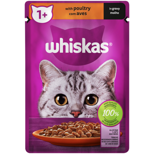 Whiskas Poultry Wet Cat Food in Gravy 85g 
