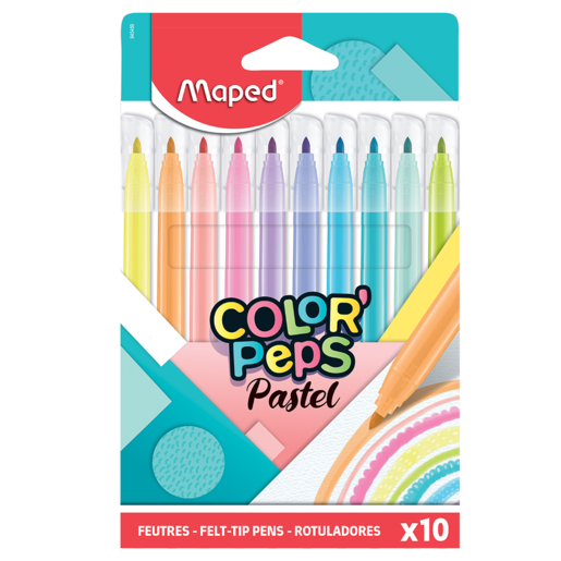 Maped Pastel Fibre Pens 10 Pack