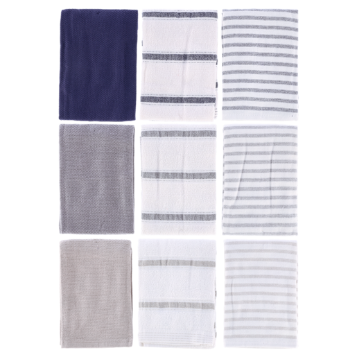 Essentials Terry Kitchen Cloths 46x47cm 3 Pack (Colour May Vary)