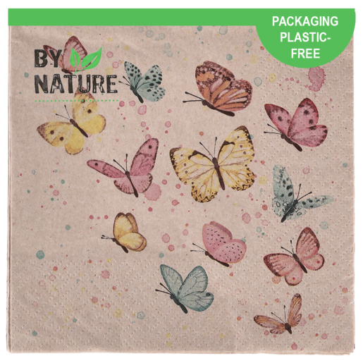By Nature Butterflies 3 Ply Napkins 20 Pack