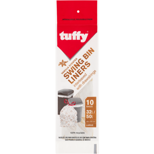 Tuffy White Vanilla Scented Swing Bin Liners 10 Pack