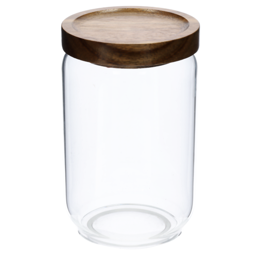 Glass Canister With Acacia Lid 15cm