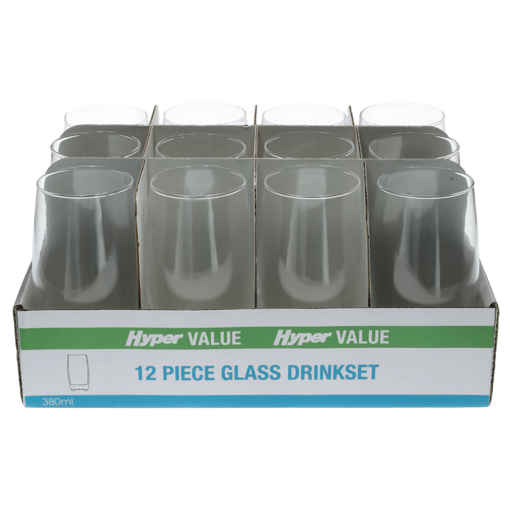 Hyper Value Glass Drink Set 380ml 12 Pack
