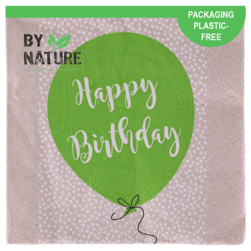 By Nature Birthday Balloon 3 Ply Napkins 20 Pack