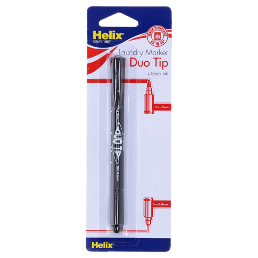 Helix Black Laundry Marker Dual Tip
