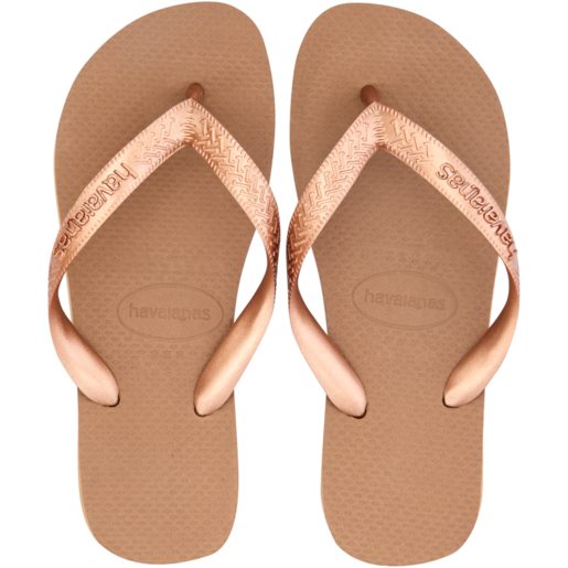 Havaianas Ladies Rose Gold Size 6-7 Top Tiras Sandals 1Pair 