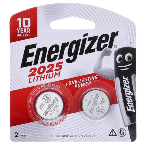 Energizer 2025 Lithium Coin Batteries 2 Pack