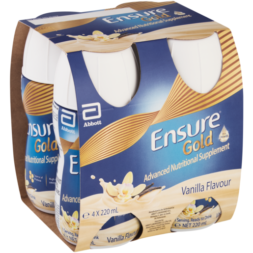 Ensure Gold Vanilla Flavour Advanced Nutritional Supplements 4 x 220ml