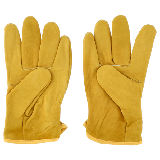 Q Premium Yellow Leather Work Gloves