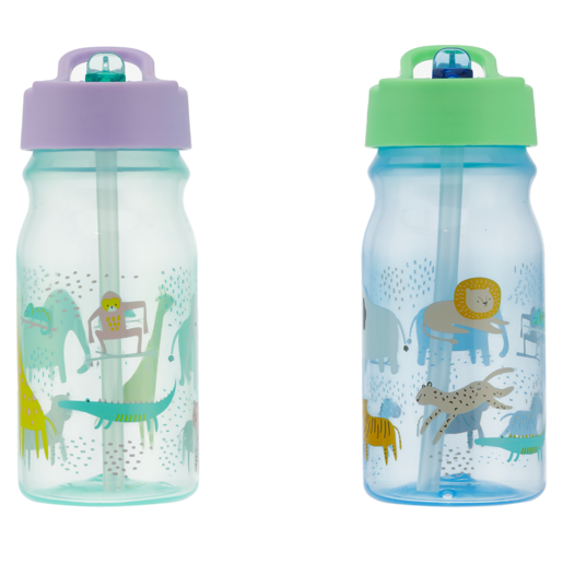 Animals Bottle with Straw 480ml (Print May Vary)