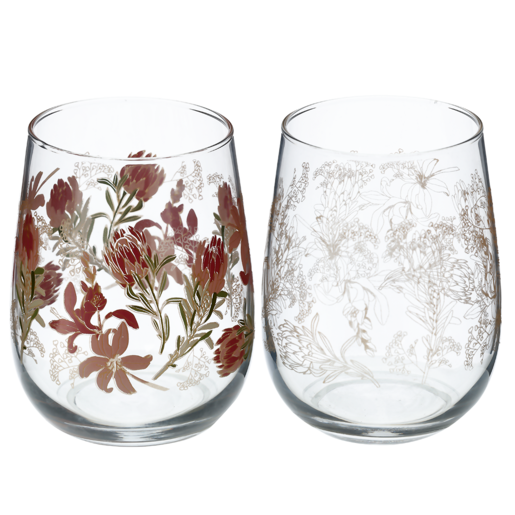 Protea Gold & Pink Gaia Glass (Design May Vary)
