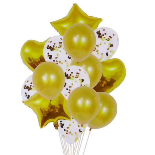 Occasions Gold Balloon Bouquet 14 Piece