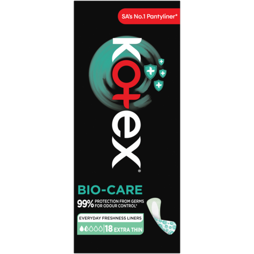 Kotex Bio-Care Extra Thin Everyday Freshness Liners 18 Pack