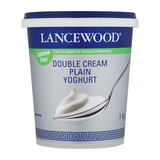 LANCEWOOD Plain Lactose Free Double Cream Yoghurt 1kg