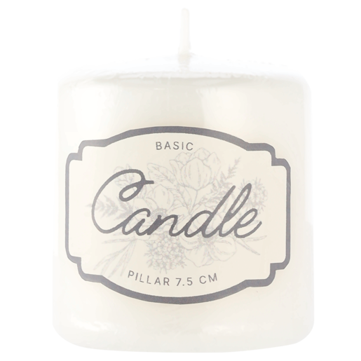 Unscented White Pillar Candle 7.5cm