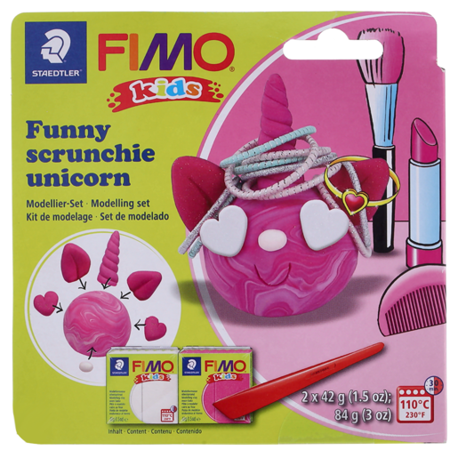 Staedtler Fimo Kids Funny Scrunchie Unicorn Modelling Clay 2 x 42g