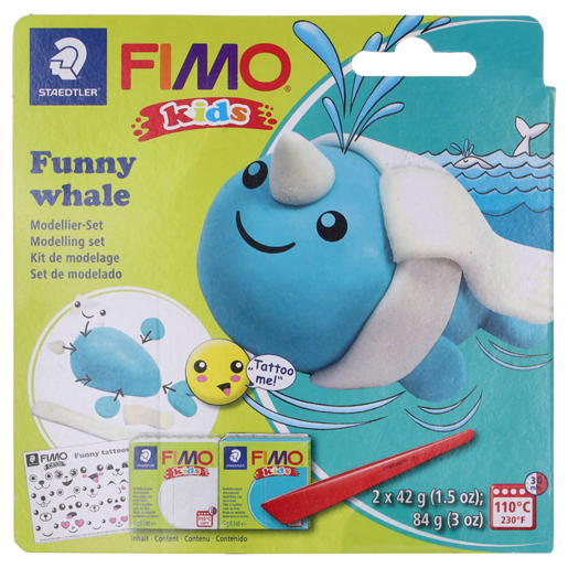 Staedtler Fimo Kids Funny Whale Modelling Clay 2 x 42g