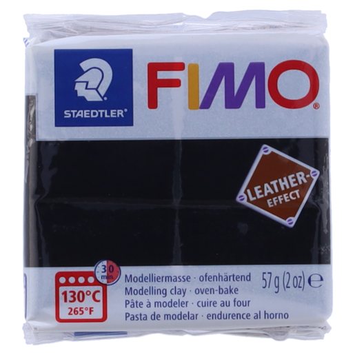 Staedtler Fimo Leather Effect Black Modelling Clay 57g