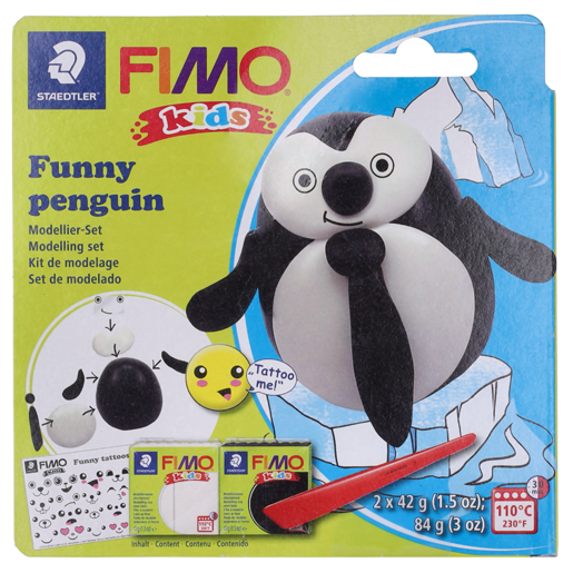 Staedtler Fimo Kids Funny Penguin Modelling Clay 2 x 42g