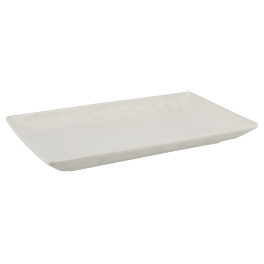 Hammered White Rectangle Platter 39cm