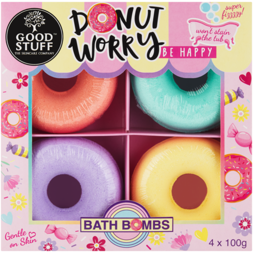 Good Stuff Donut Worry Bath Bomb Gift Set 4 x 100g