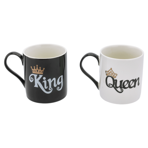 King & Queen Coffee Mug 400ml 2 Pack