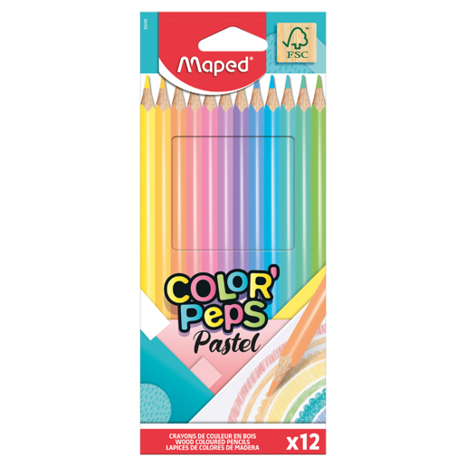 Maped Pastel Pencil Crayons 12 Pack